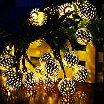 iKenta Decor String Lights, 3M 20 LED Lights Outdoor Indoor Wedding Party Festival Christmas Fairy Lighting, Pendants Wall Decorations for Yard Garden, Warm Light