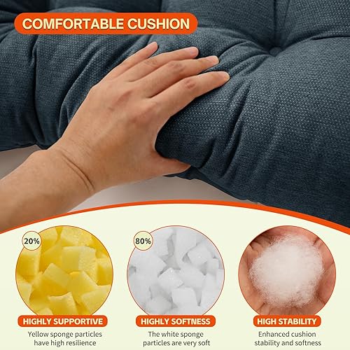 Miniatura 3 de RULAER Adirondack & - Cojín para silla mecedora para muebles de interiorexterior, cojines duraderos para silla de patio con cojines antideslizantes