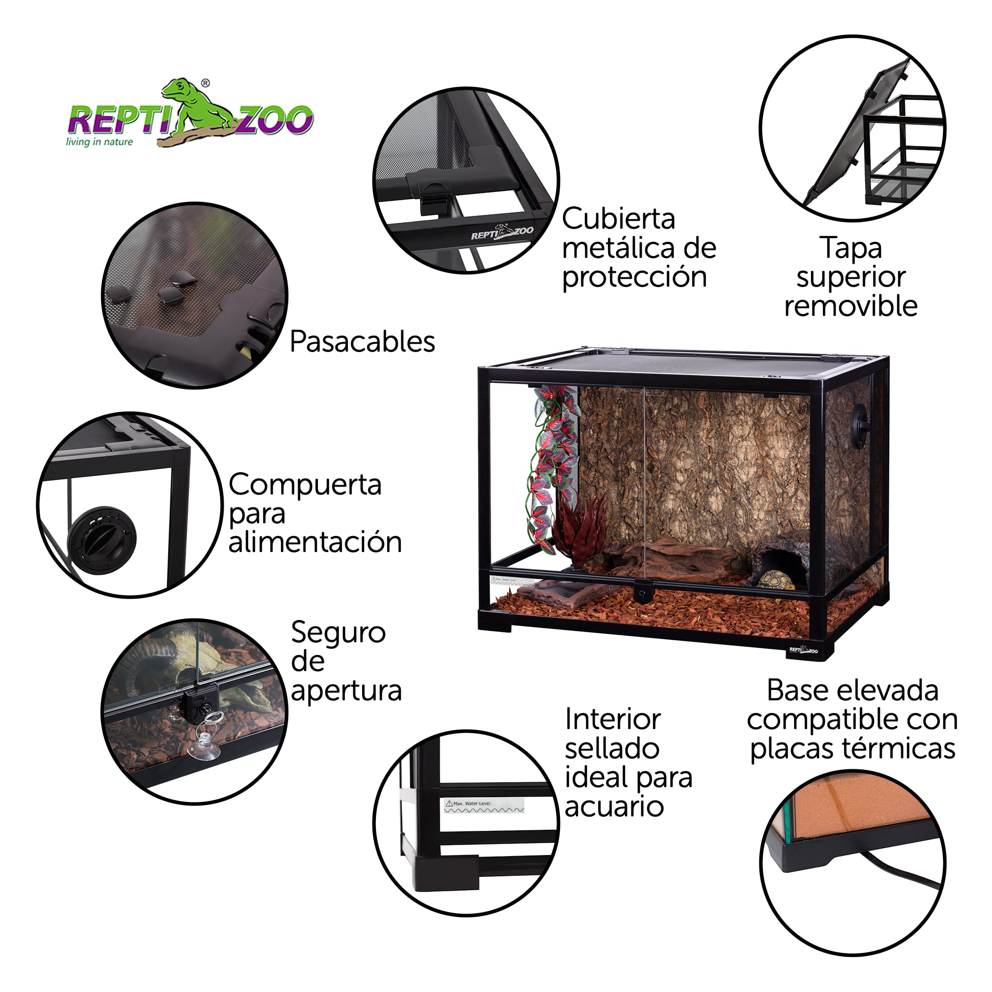 ReptiZoo Glas-Terrarium 60x45x45 cm, zerlegbar - verschickbar! (RK0107)