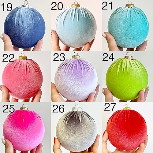 Miniatura 6 de 8'' Pink Christmas Handmade Velvet Ornaments, Bulk Christmas Balls, Christmas Tree Bulbs, Christmas Decorations, Christmas Gift Idea, Large