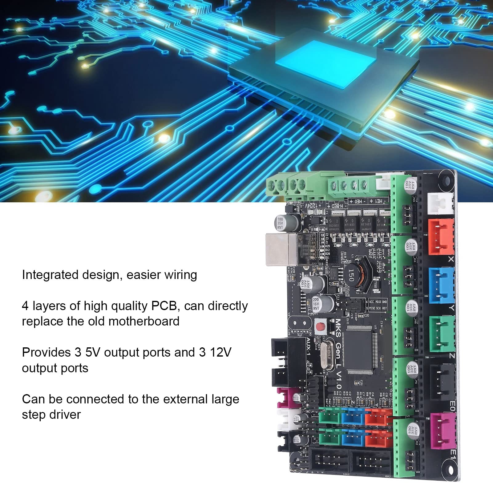 Hyuduo Scheda Controller Stampante 3D, Scheda Madre PCB 4 Strati