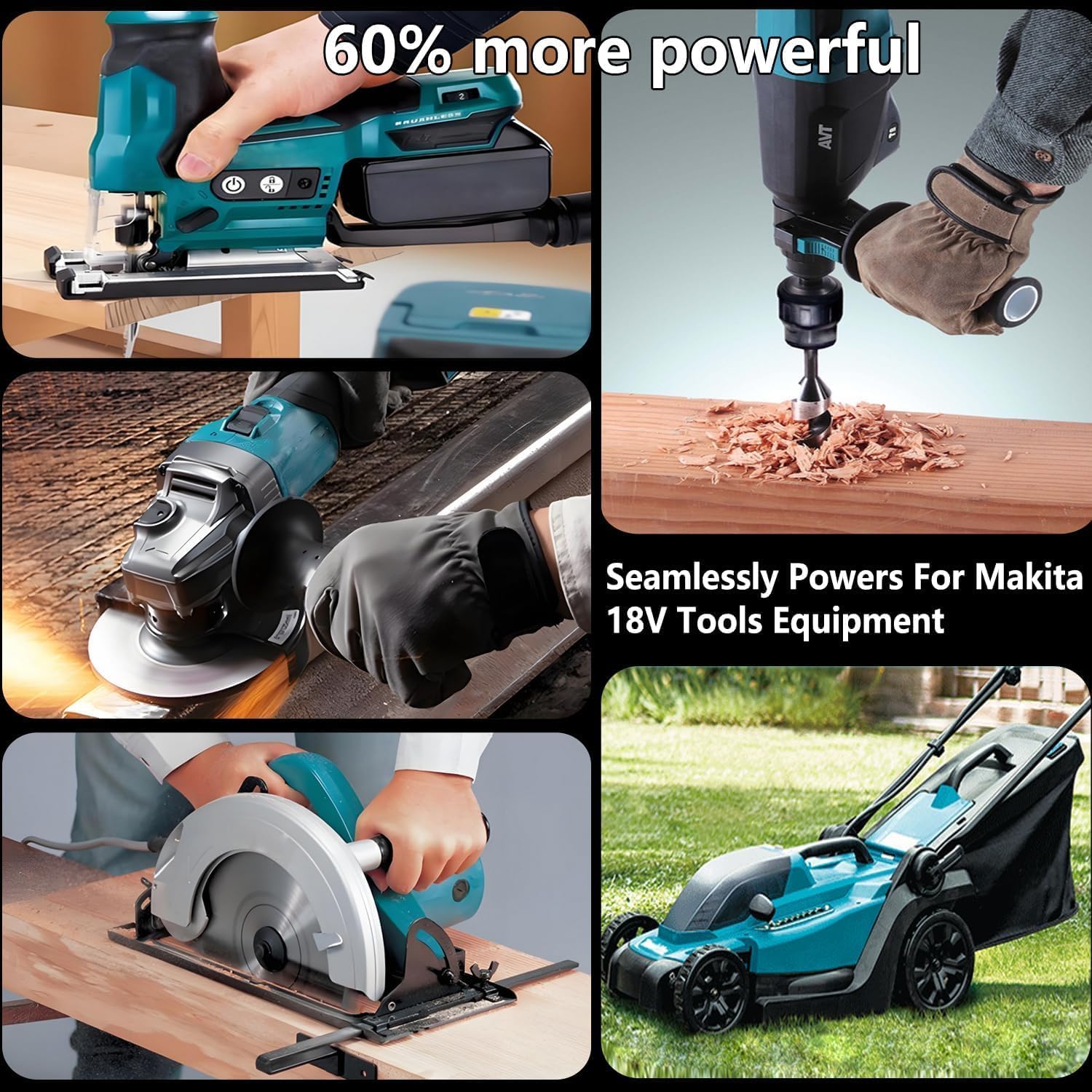 Upgraded 8.0Ah Replacement for Makita 18V Battery Compatible for Makita 18V Batteries BL1860B BL1815B BL1830B BL1850B BL1840B Cordless Tools (Blue) - Image 5