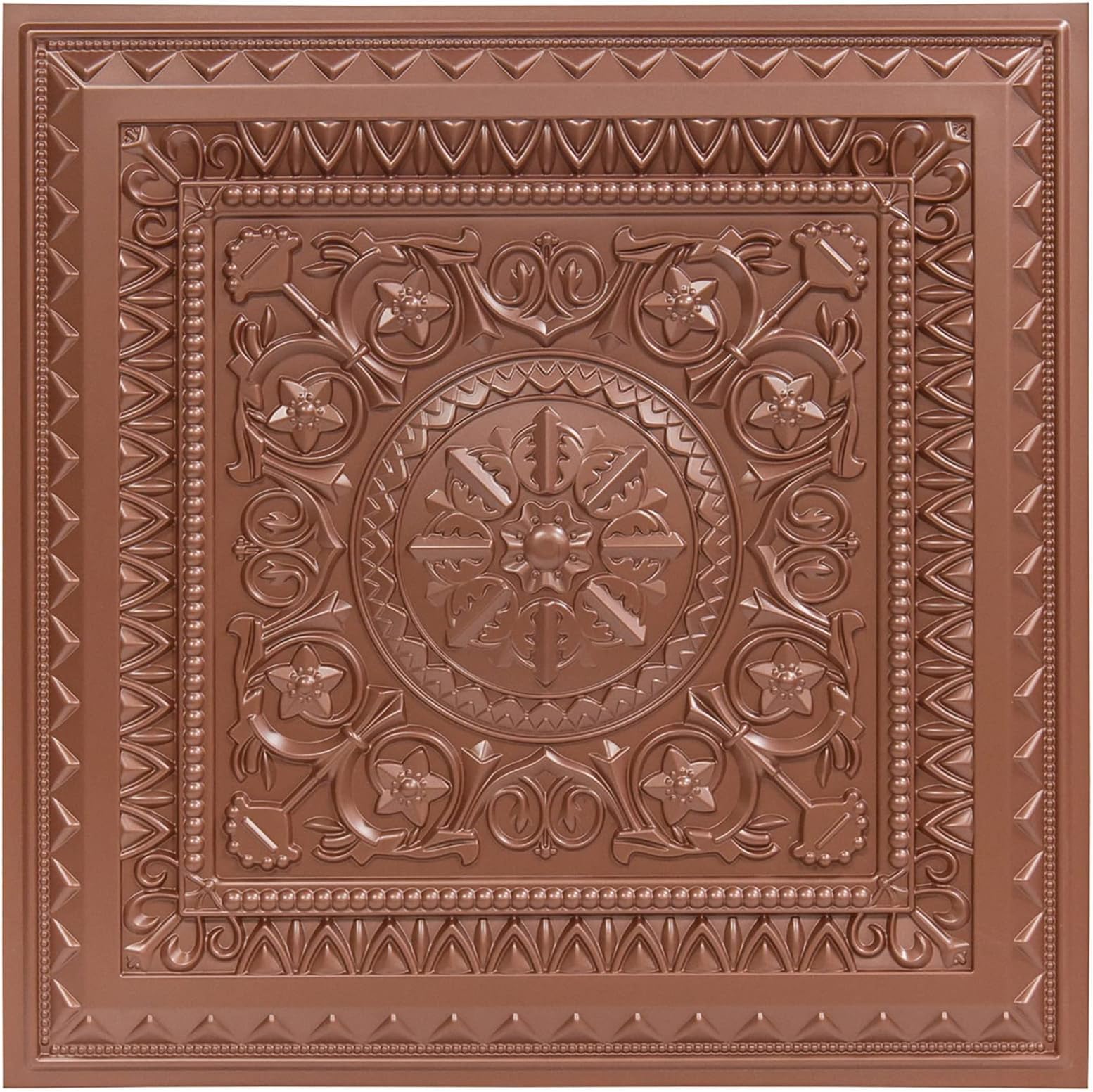 Art3d Drop Ceiling Tiles, Glue up Ceiling Tiles, 2'x2' Plastic Sheet in Copper (12-Pack, 48 Sq.ft)