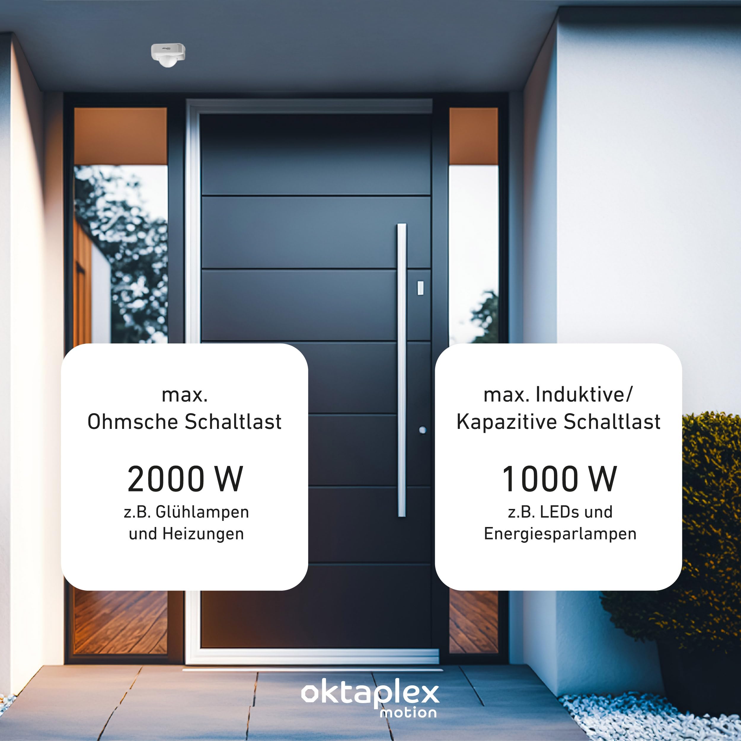 Oktaplex 2er Set Tim 360 Grad Bewegungssensor aussen inkl. Fernbedienung Decken-Bewegungsmelder IP65 Weiss 230V Aufputz