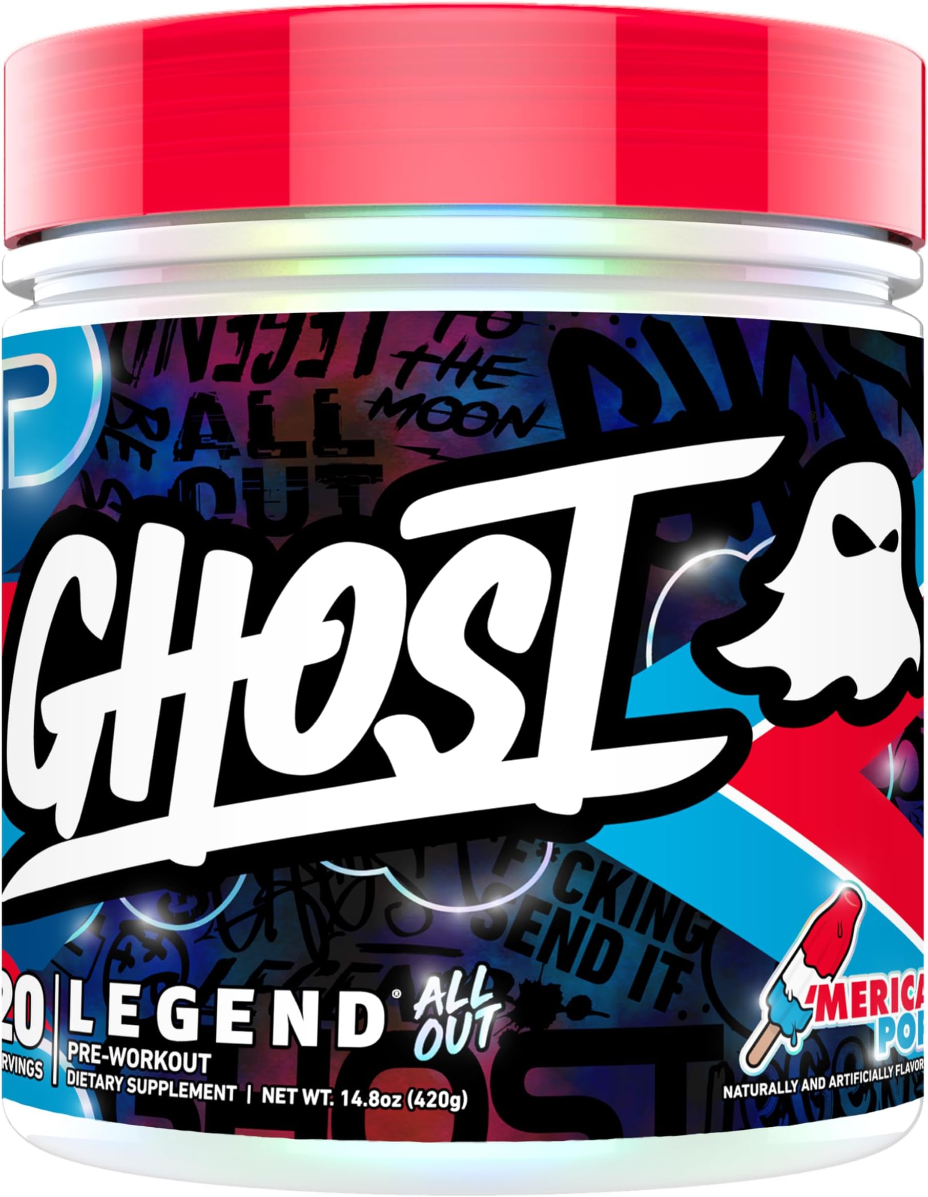 Legend All Out Pre-Workout Powder, 'Merica Pop - 20 Servings - Pre-Workout Supplement for Men & Women - Energy & Pumps - Caffeine, Citrulline, Beta Alanine, Betaine & NO3-T