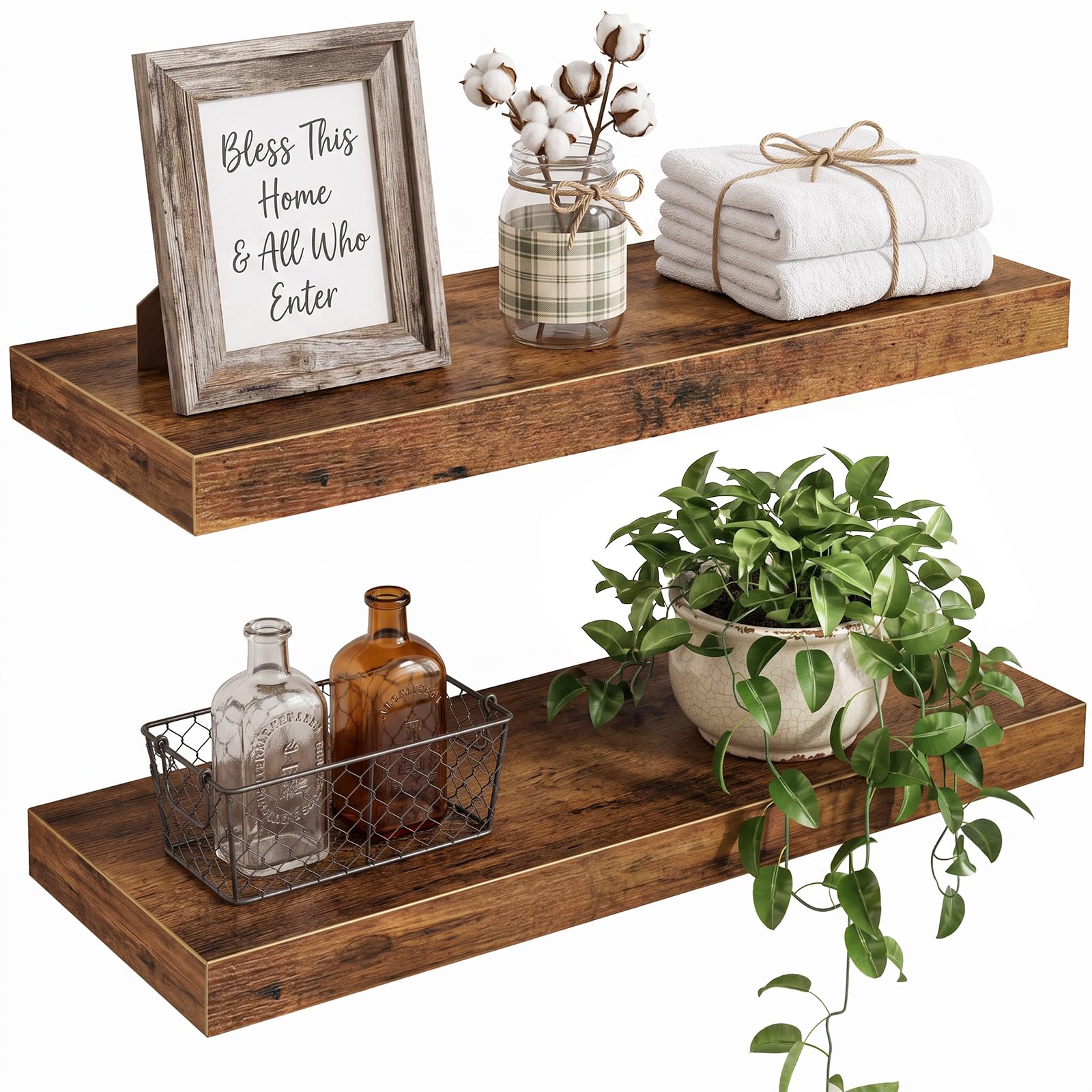 Fixwal Floating Shelves - White, Set of 2 -25 Fixwal Floating Shelves - White, Set of 2 -25