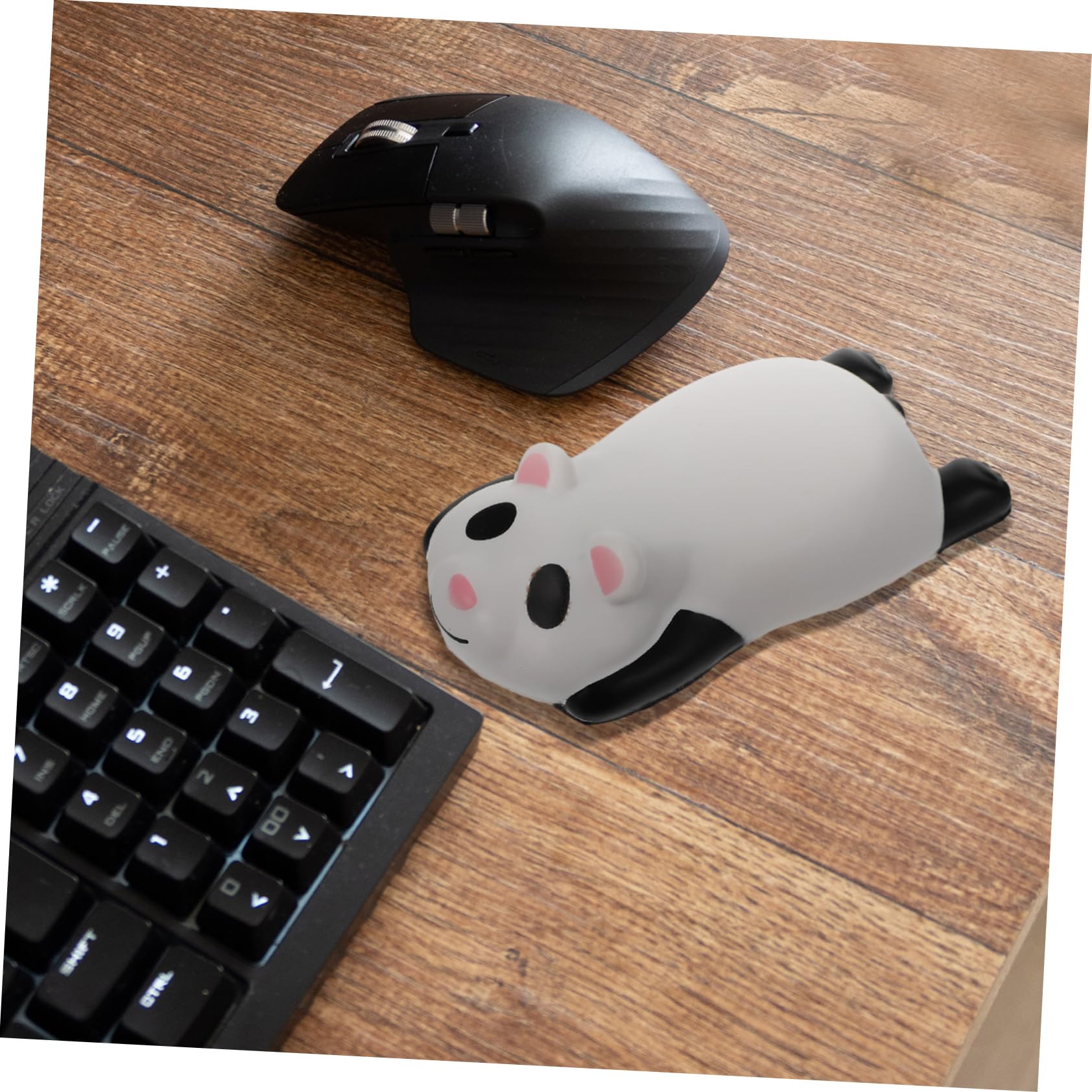 NUOBESTY 3pezzi Cuscino Poggiapolsi Per Mouse Forma Di Panda Supporto Ergonomico Pu Tappetino Da Gaming Leggero e Compatto Per Ufficio e Studio