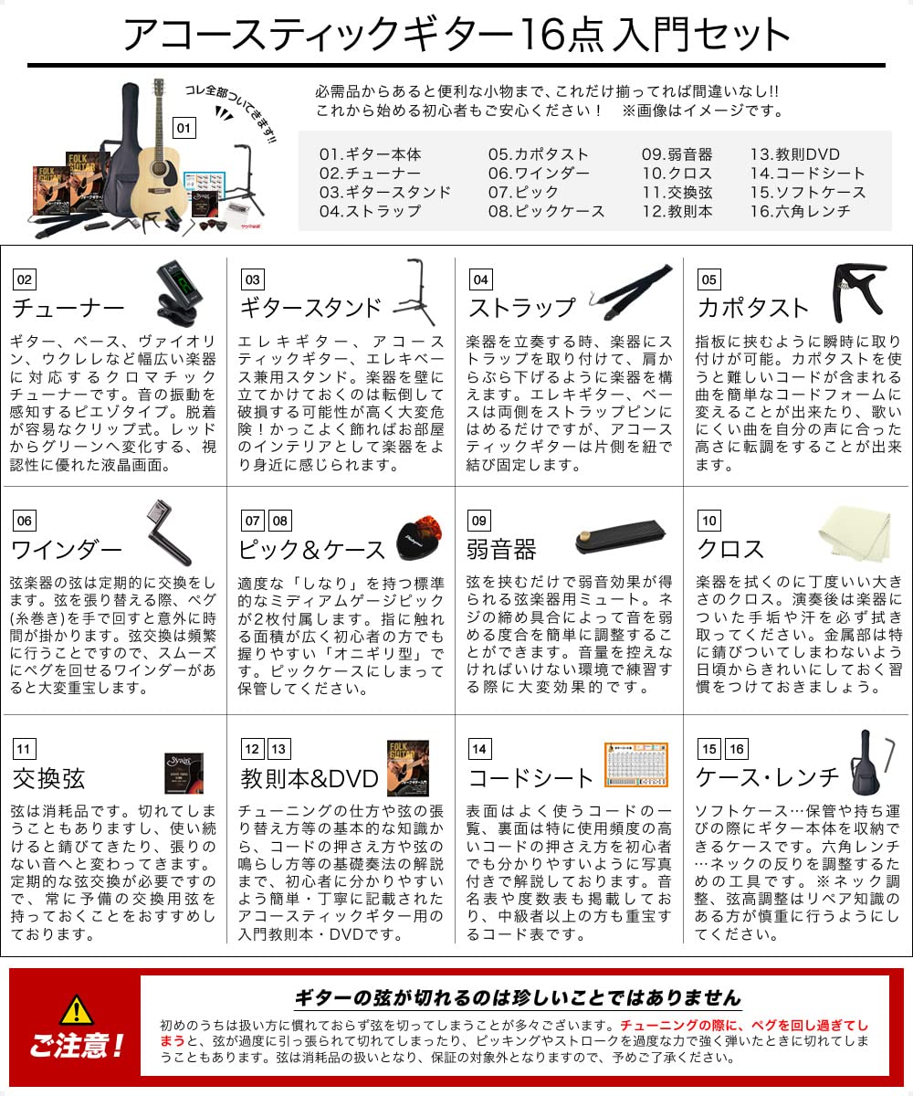 Amazon | HONEY BEE アコースティックギター F-15 初心者入門16点 