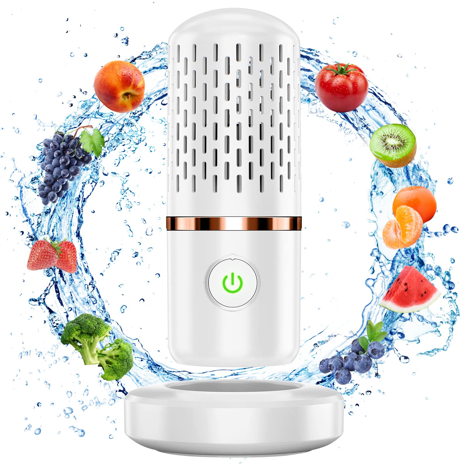 fruit and vegetable washing machine fruit and vegetable cleaner device kitchen gadget food purifier for deep cleaning fruits vegetables rice meat and tableware white