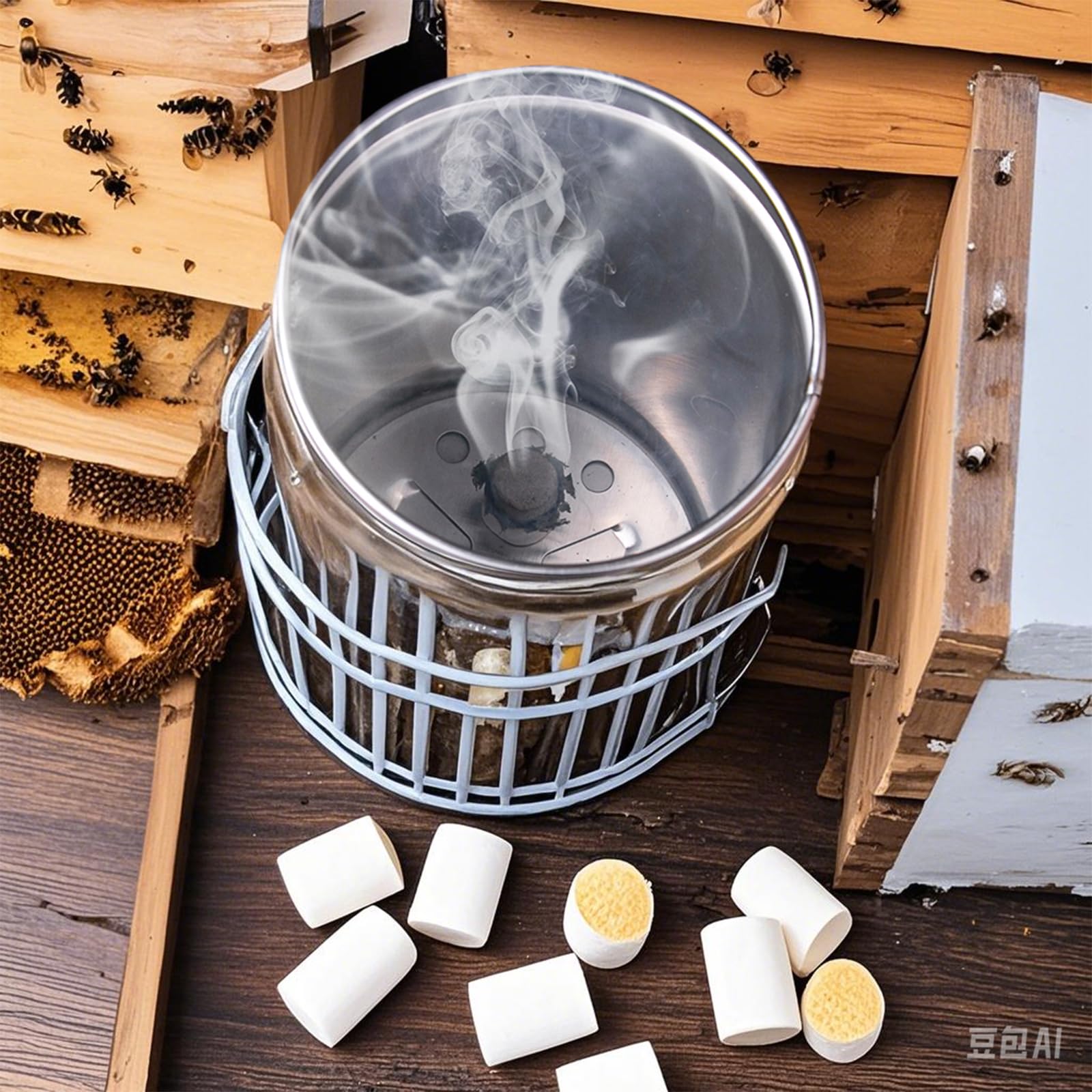 ZffXH 108 Stück bienen Raucher Pellets, Brennstoff, Bienenstock Inspektionswerkzeug zur Beruhigung der Bienen, Bienenraucher, Bienen Smoke, Bienenstock Raucher Set,imker set für anfänger