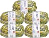 uxcell Cotton Blend Yarn, 5 Pack of 50g1.76oz Soft Crochet Craft Yarns for Knitting and Crocheting Craft Projects, Green-Yellow
