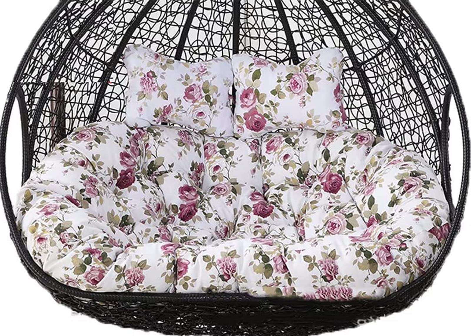 FUYAO Replacement Double Egg Chair Cushion Outdoor Patio Wicker Loveseat Hanging Swing Egg Chairs for 2 Persons, Ideal for Patio, Backyard, Balcony - Hammock Swing Chair Cushion