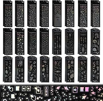 48 Sheets Korean Deco Stickers, Photocard Stickers, Self Adhesive Holographic Star Moon Decals