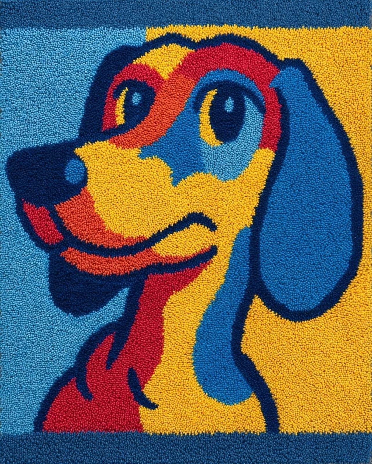 Wallphantom Latch Hook Rug Kit for Adults,Dachshund