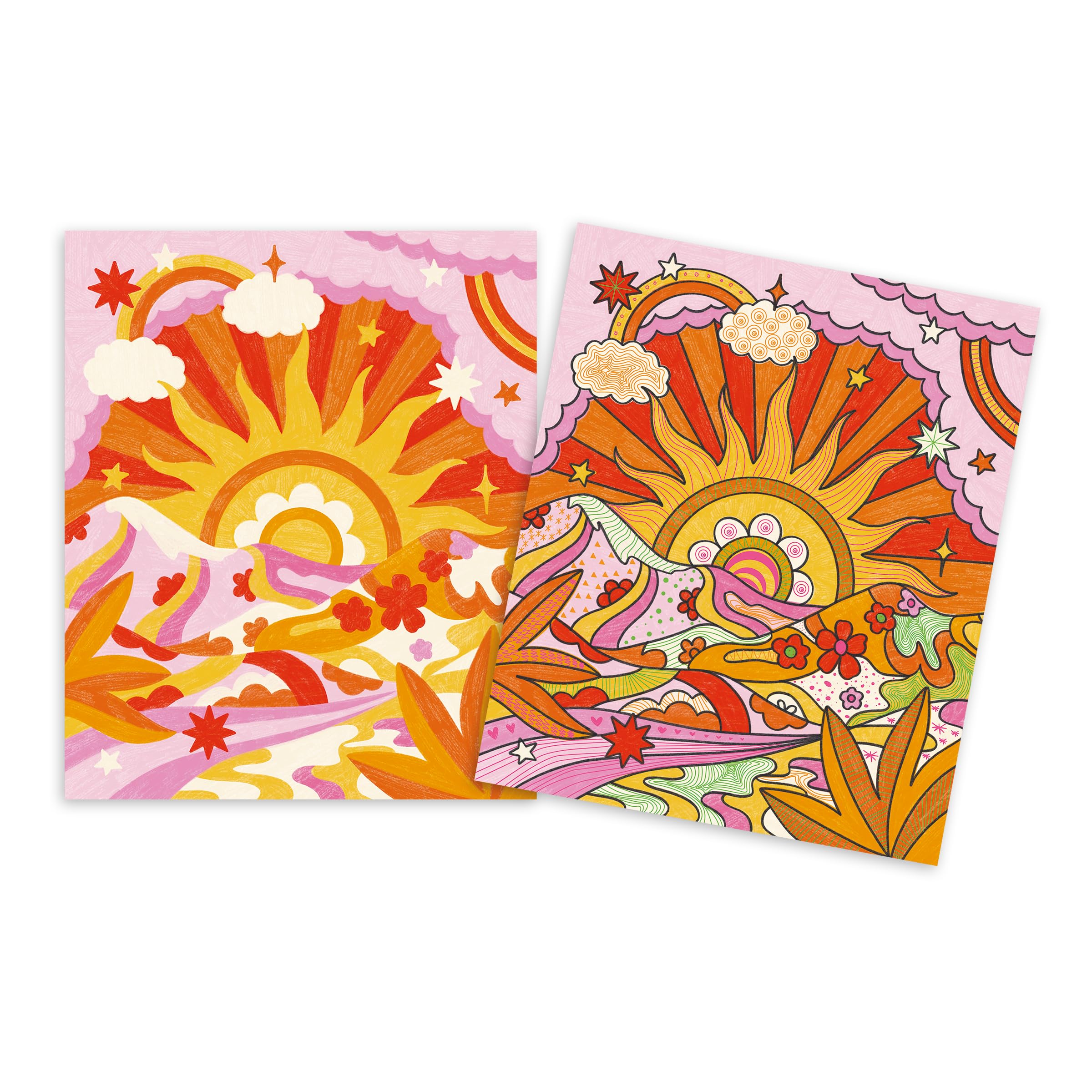 Janod, Dreamland Glittery Outlines and Patterns, Arts & Crafts Kit, 6 Create-Your-Own Pictures, 3 Mini Pens & a Marker - Image 3