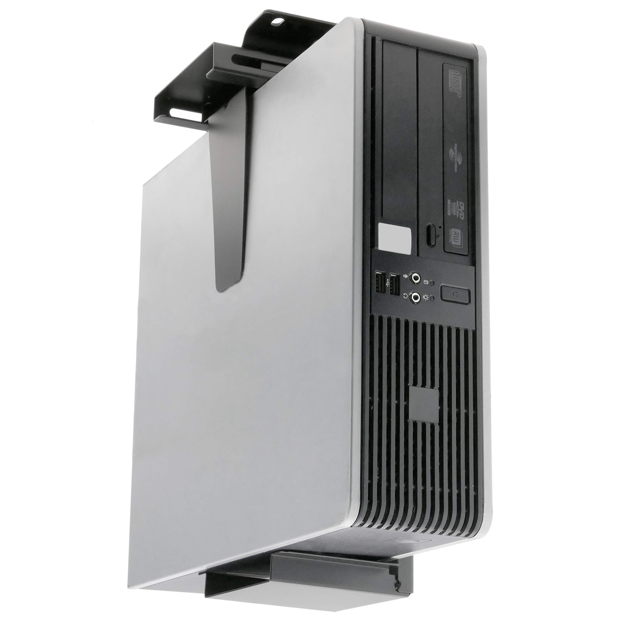 Primematik AC65-0002-VCES Support d’unité Centrale d’Ordinateur sous Table ou Fixation Murale réglable Noir 88-203 mm