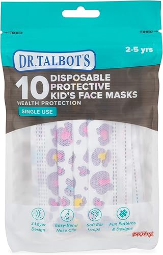 Miniatura 6 de Dr Talbots Mascarilla desechable para niños para la salud personal niñas de 2 a 5 años las impresiones pueden variar 10 unidades