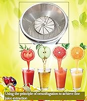 Vista 3 de TECHTONGDA Extractor de jugo comercial Extractor de exprimidor de acero inoxidable Exprimidor de jugo de frutas y verduras Exprimidor 110V Extracto