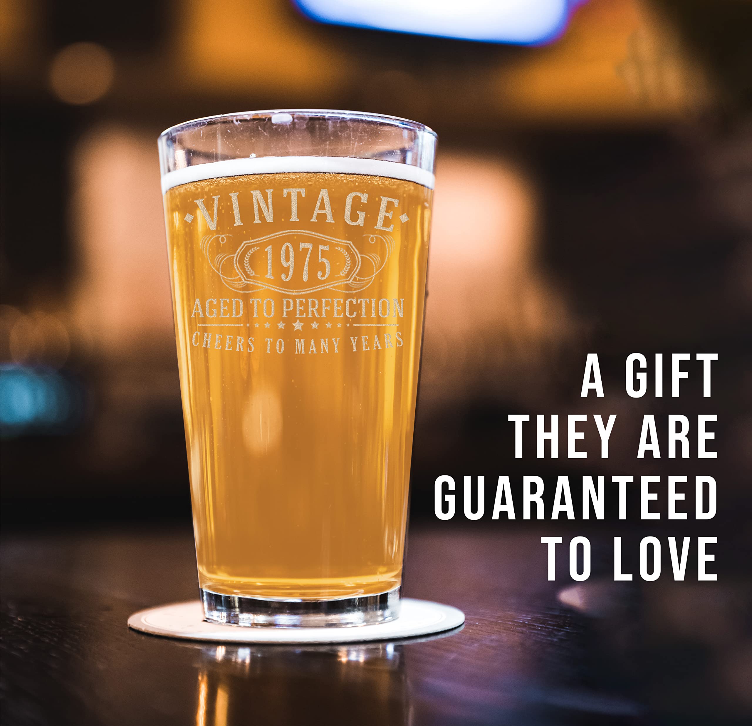 1975 Cadeau Homme 50 An Verre À Bière Personnalisé Decoration