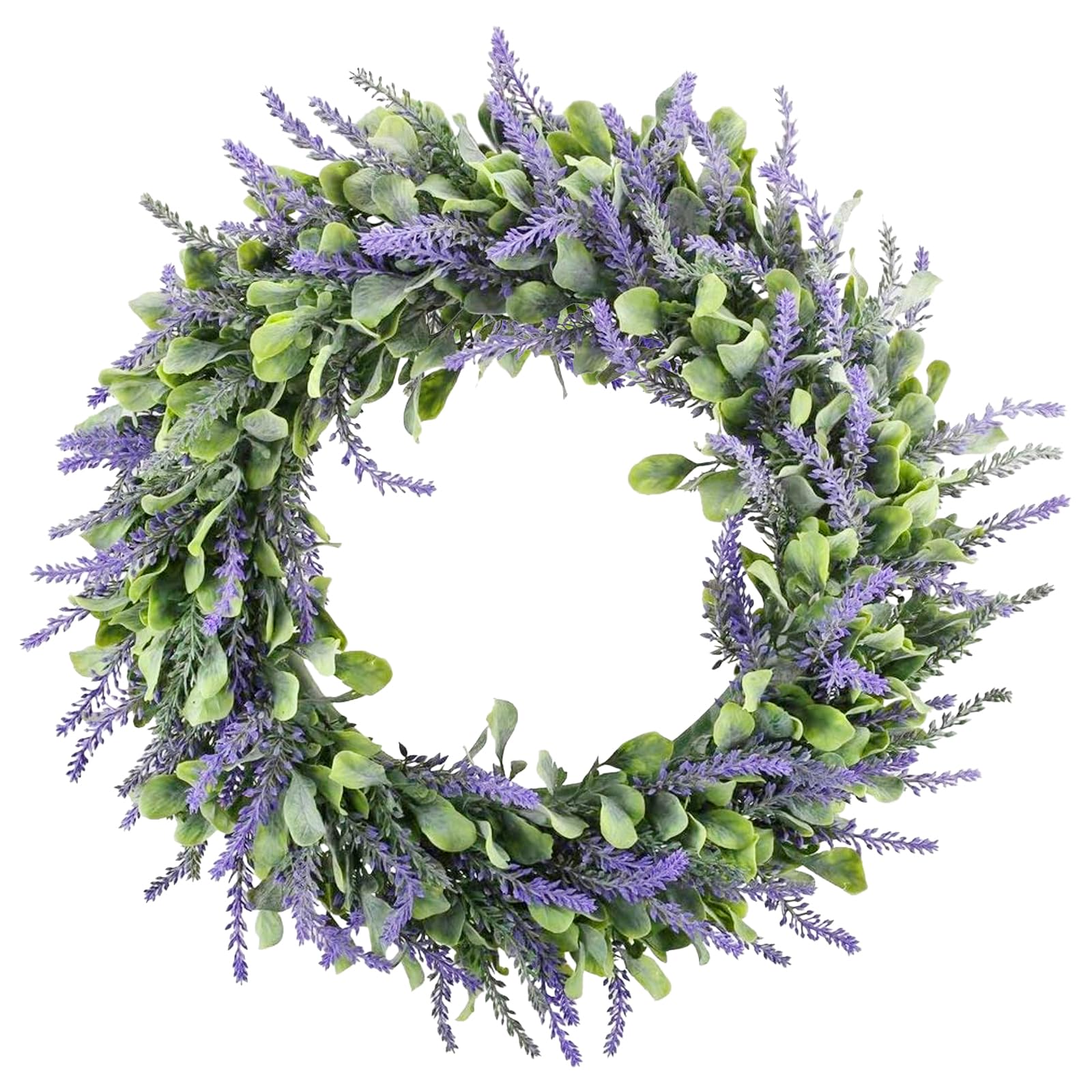 Couronne de Lavande Couronne de Porte D'entrée Exterieur 45cm Guirlande de Artificielles Couronne Artificielle pour Printemps Intérieur Mariage Saint-Valentin Toutes Saisons Protection UV