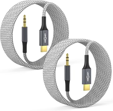 LERTOSEN 2 Pack USB C إلى كابل صوت 3.5 مم [4 قدم]، محول مقبس سماعة رأس Aux إلى USB C،سلك دونجل Hi-Fi DAC متوافق مع iPhone 17/16/15 Pro Max، Samsung S25/S24/S23، iPad Pro، Pixel، ستيريو السيارة