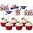 36 PCS Class of 2025 Graduation Cupcake Toppers Glitter Diploma Grad Cap Cupcake Picks 2025 Congrats Grad Cake Decorations for 2025 Graduation Theme Party Supplies Blue Red