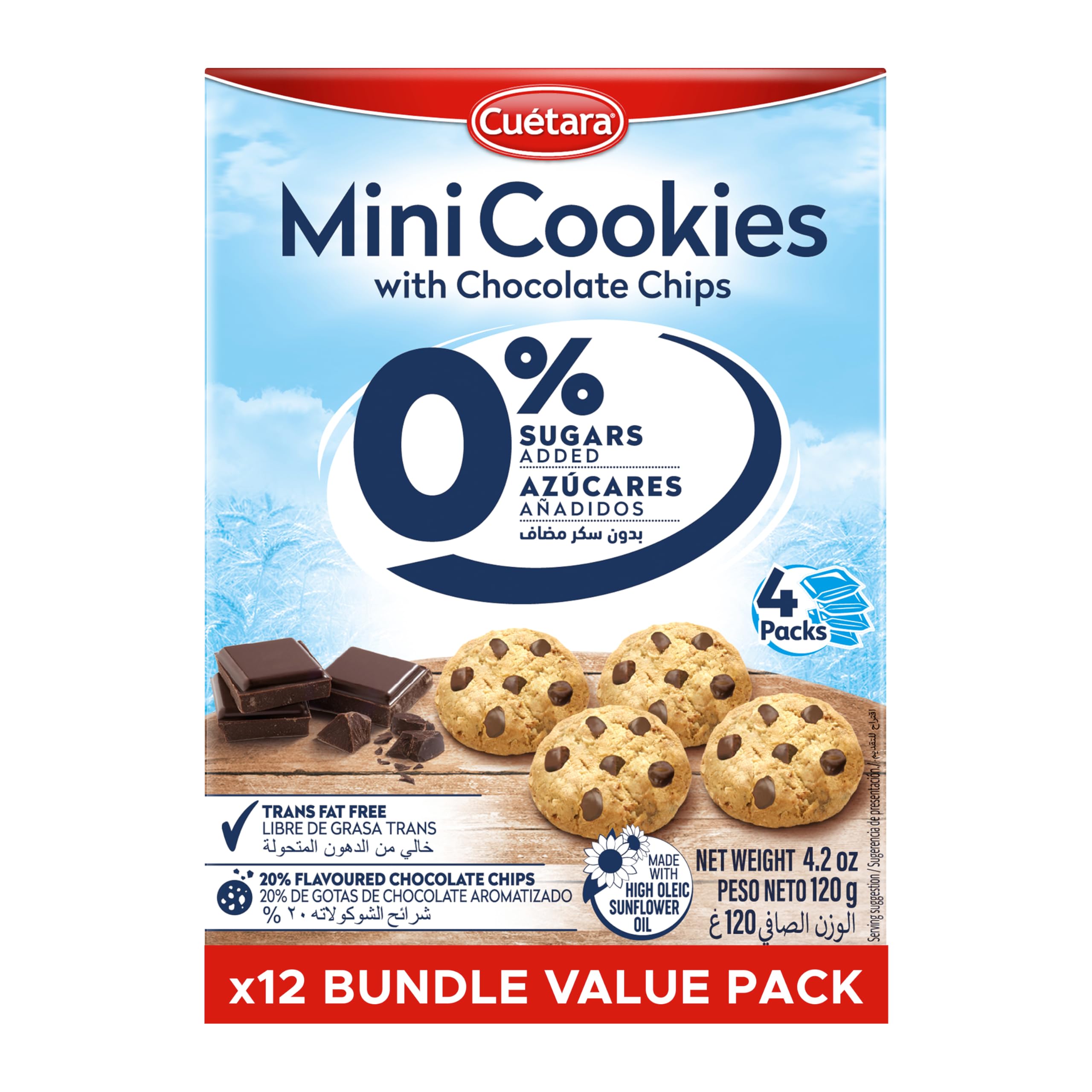 Cuétara Digesta Light - Mini Cookies 0%, 12 x 120 gm