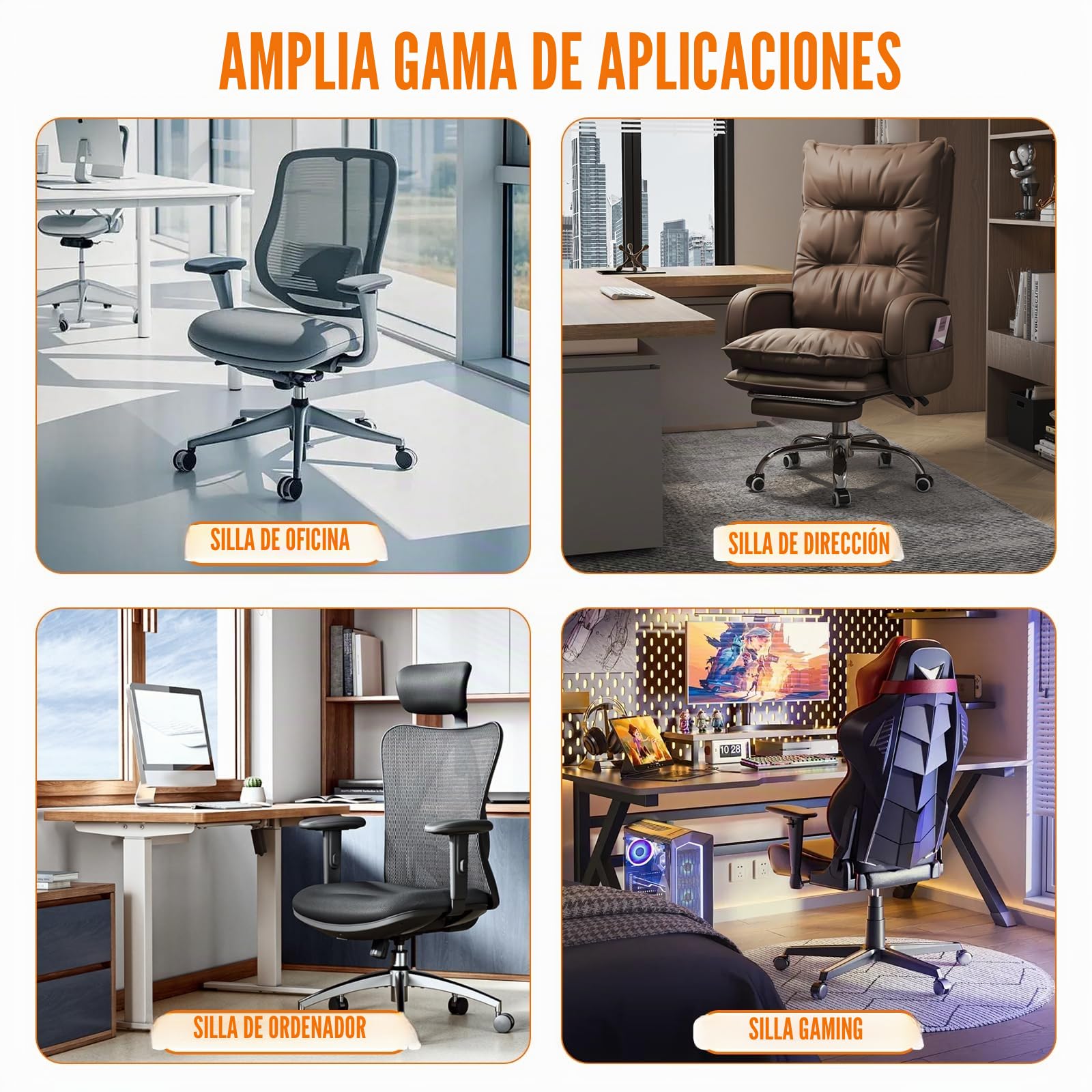 Placa base de repuesto para silla de oficina, accesorios de inclinación de silla de oficina, piezas de silla giratoria, funciones de elevación/baja/inclinación y mecanismo de placa base de palanca de