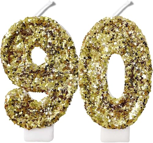 Miniatura 155 de Velas de números con purpurina de oro rosa de 2.8 pulgadas, muchos colores, regalos de cumpleaños de 22 años, velas de cumpleaños, velas de números