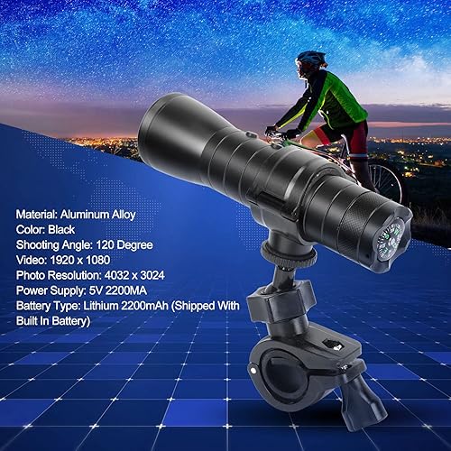 Miniatura 7 de VBESTLIFE Cámara de casco de motocicleta de bicicleta, 1080p 120  Cámara de lente gran angular Cámara deportiva, Cámara portátil de visión nocturna