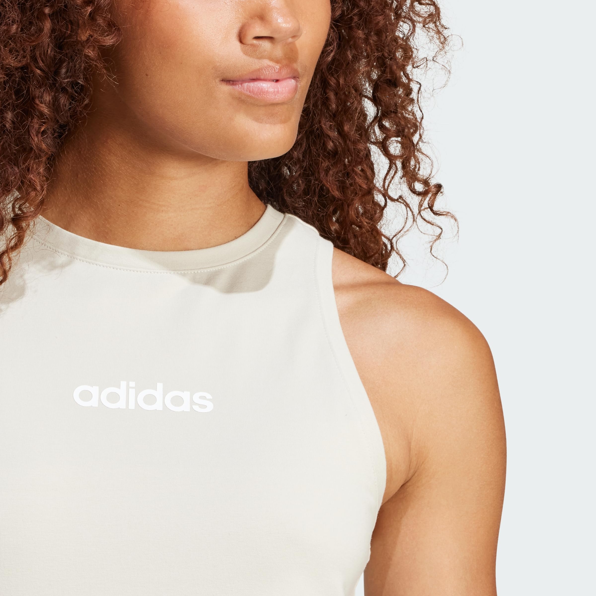 adidas Women's Camiseta sin Mangas Essentials Linear Slim Cotton