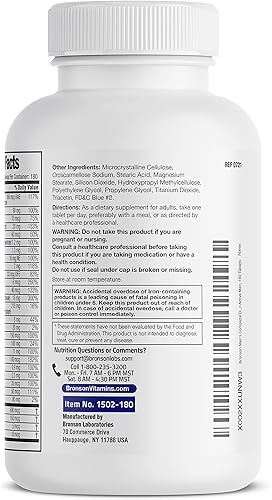 Miniatura 7 de Bronson ONE Daily Multivitamínico completo multimineral una vez al día para hombres activos, 180 tabletas