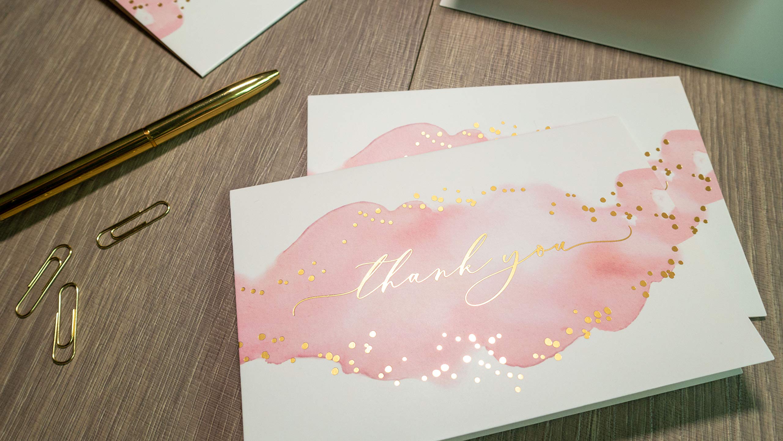 Gooji 4x6 Wedding Thank You Cards With Envelopes, Thank You From The New Mr And Mrs Cards, Matching Envelopes, Pack Of 20, Wedding Shower Thank You Cards Bulk (Cake & Car - View #7