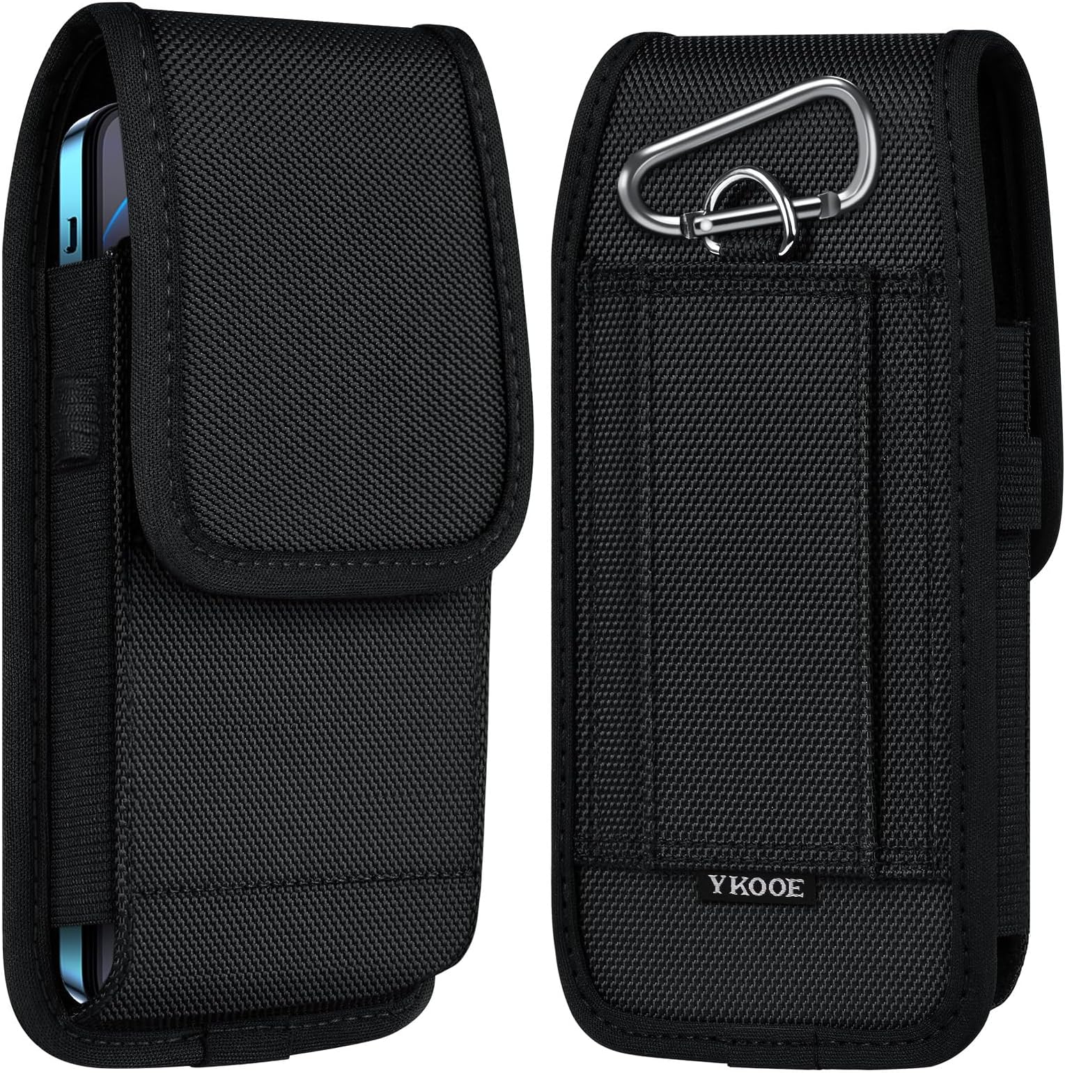 Cell Phone Belt Holder Holster Case for iPhone 17 16 15 14 13 12 | Fits Galaxy S20-S26, Secure Hook and Loop Closure, Rugged Nylon, Flexible Wear Attachment, Quick Access