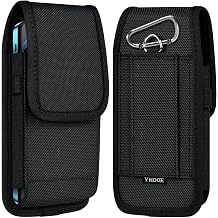 ykooe Cell Phone Pouch Nylon Belt Holster Case Compatible with iPhone 17 Air, 16/15/14/13/12/11 Pro Max & Plus, Samsung Galaxy S26/S25/S24/S23/S21 Plus and FE Models No Clip, BlackXL