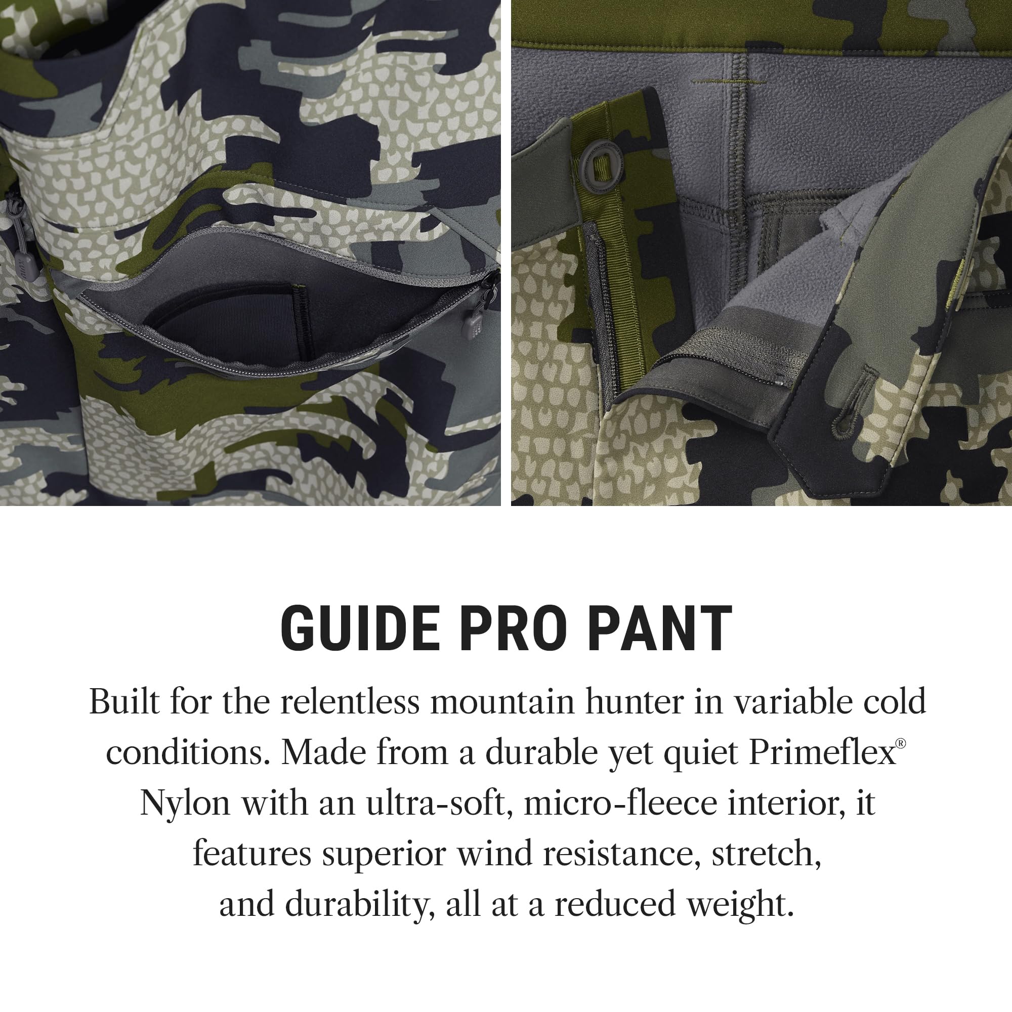 KUIU Guide Pro Pant - Wind-Resistant, Articulated Fit, Durable Soft-Shell for Cold Weather Mountain Hunting Verde