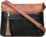 MASINTOR Crossbody Bags for Women, Lightweight Medium Crossbody Purse, Soft Leather Women's Shoulder Handbags with Tassel for Shopping or Travel
