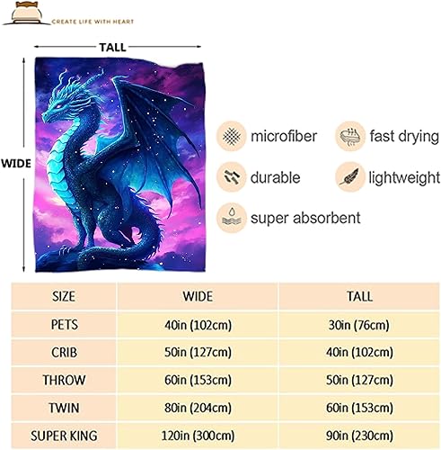 Miniatura 3 de Manta de dragón azul, regalo para mujeres, hombres, niñas, niños, regalo para los amantes del dragón, manta de franela suave de dragón azul para