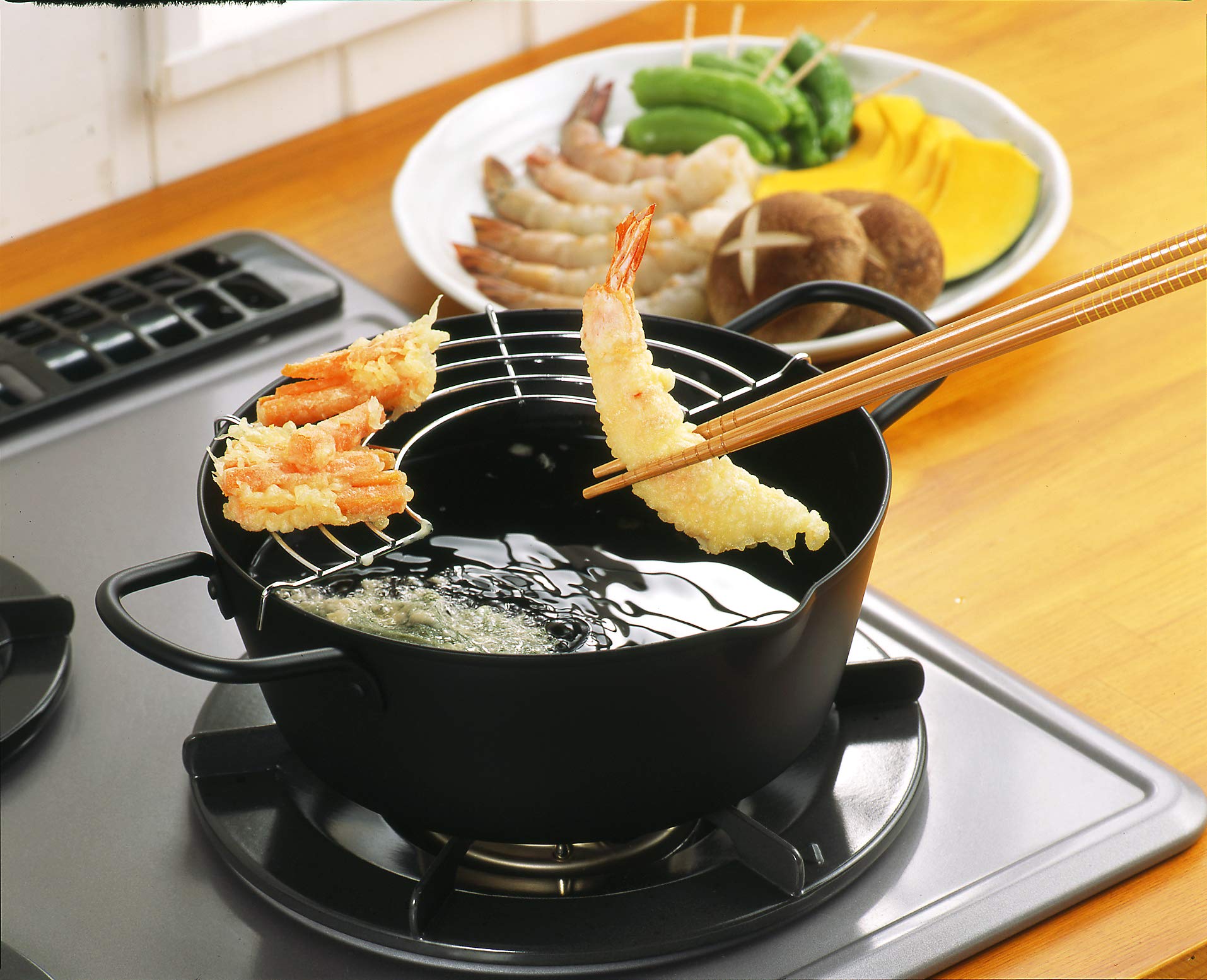 Amazon.com: Yoshikawa Deep Frying Pan, 7.9 inches (20 cm), With