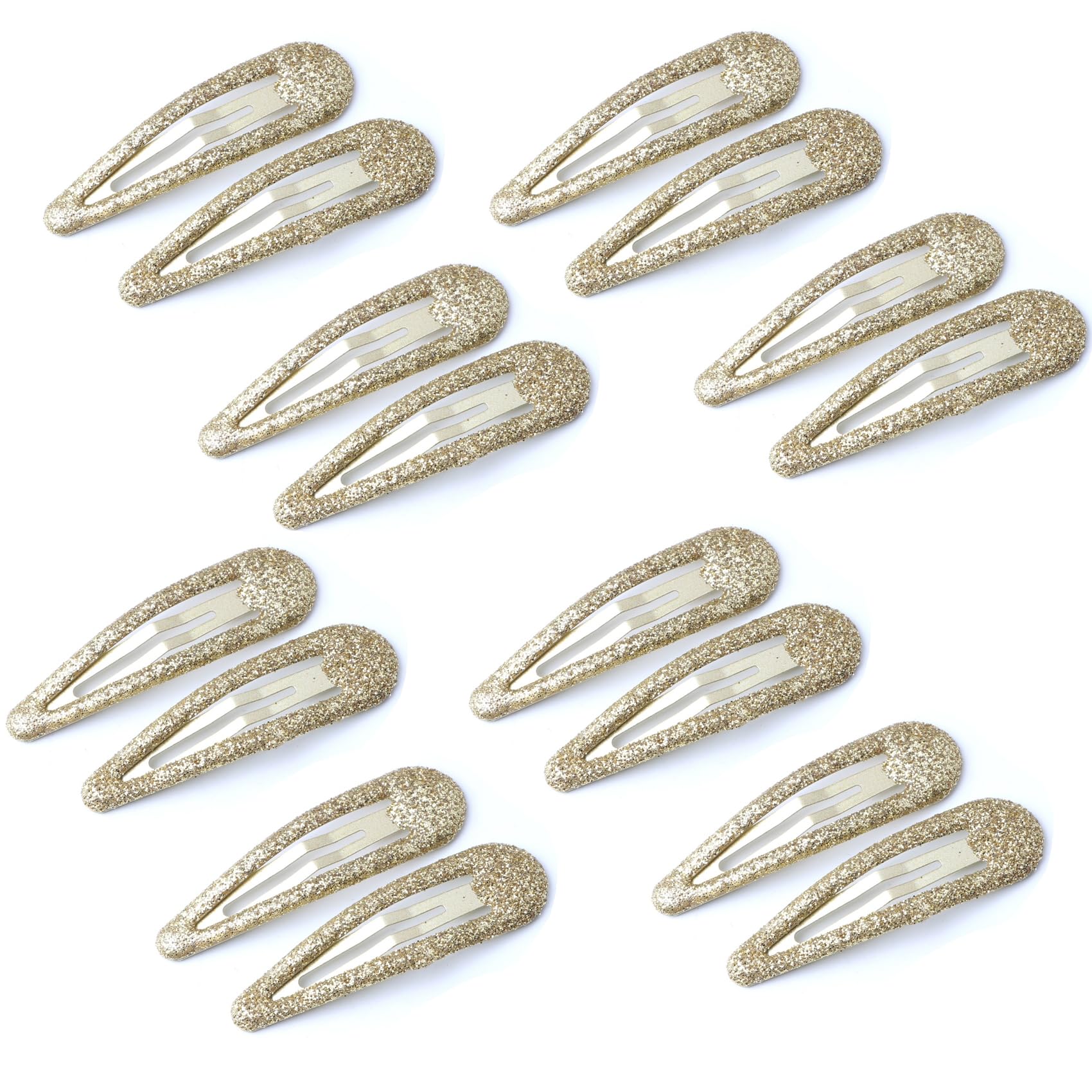 EUZUXU 16 Stück Haarspangen Mädchen, Bunte Glitzer Pailletten Haarspangen, Haarclips Snap Haarklammern in Bonbonfarbe für Mädchen, Kinder und Damen - Gold *16