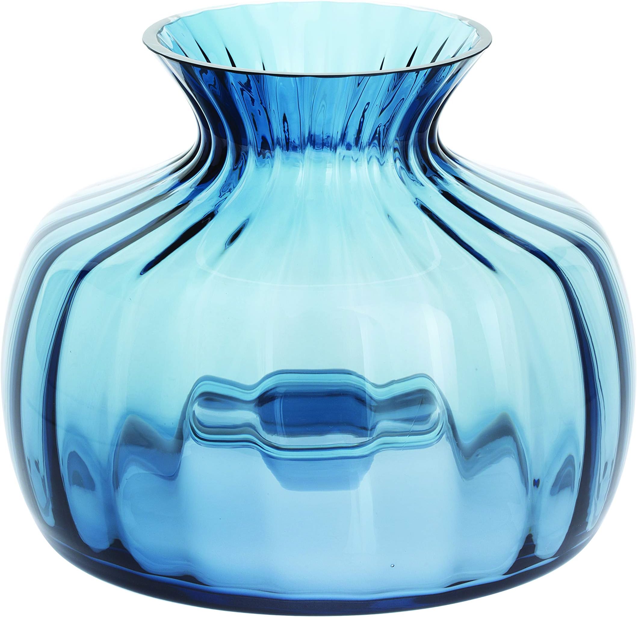 Dartington 8.5" Premium Luxury Crystal Glass Decorative Flower Vase - Medium, Ink Blue for Centrepieces, Home Office Décor, Living Room| Handcrafted in England