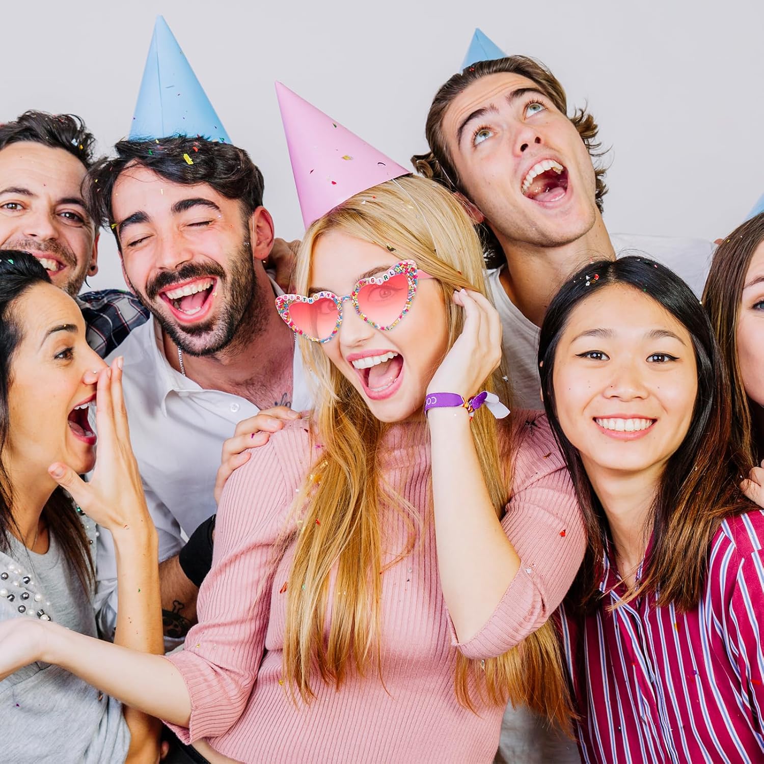 Etercycle Birthday Glasses, Birthday Girl Pink Heart Sunglasses, Fashion Girls Sunglasses Fete Day Gift Pink Happy Birth Day Party Decorations - Image 7