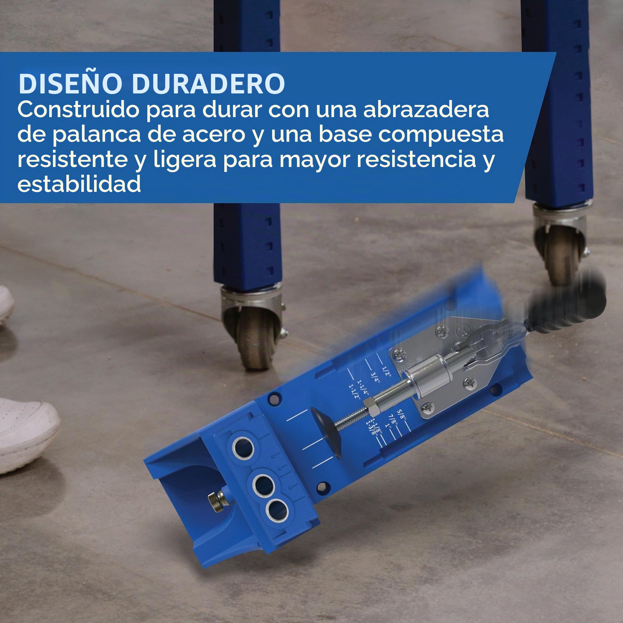 Kreg Plantilla de agujero de bolsillo K4 – Plantilla ajustable y versátil para juntas fuertes – Crea juntas perfectas y sólidas – Guías de taladro fácilmente ajustables – para materiales de 1,27 cm a