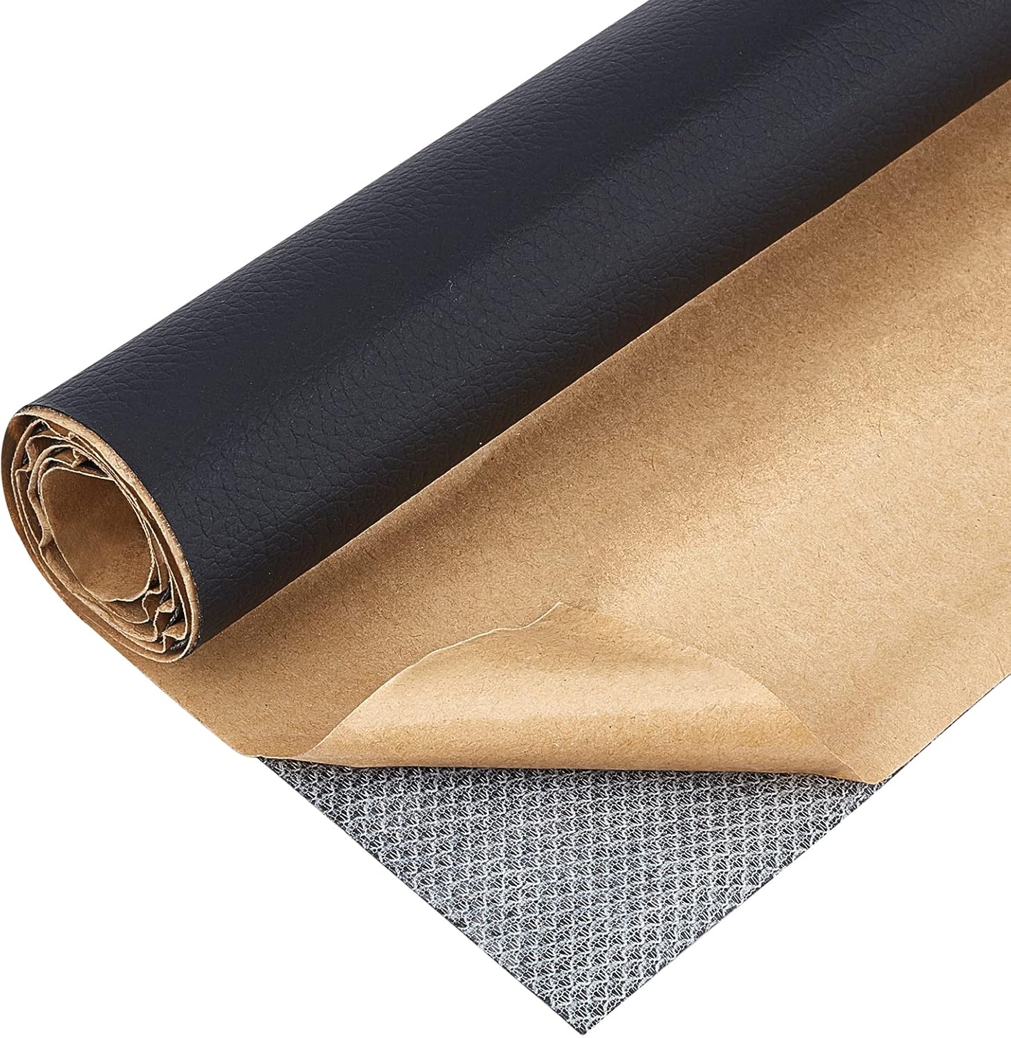BENECREAT 0.6m 30cm PVC Cuero Autoadhesivo de Imitación Parche Negra de