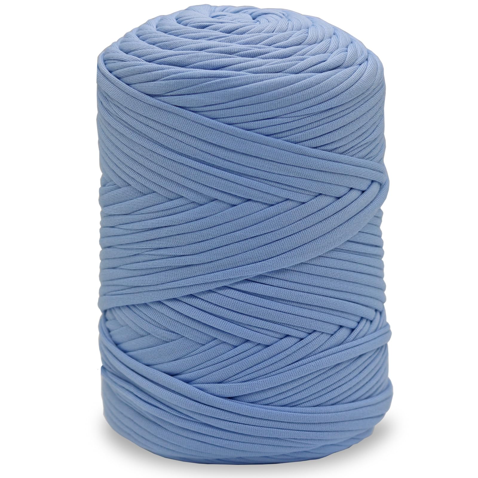 NOTIONSLAND 400g T Shirt Yarn Knitting Yarn Fabric Crochet Yarn for Bag Basket Blanket Home Decor - Sky Blue Plain Yarns