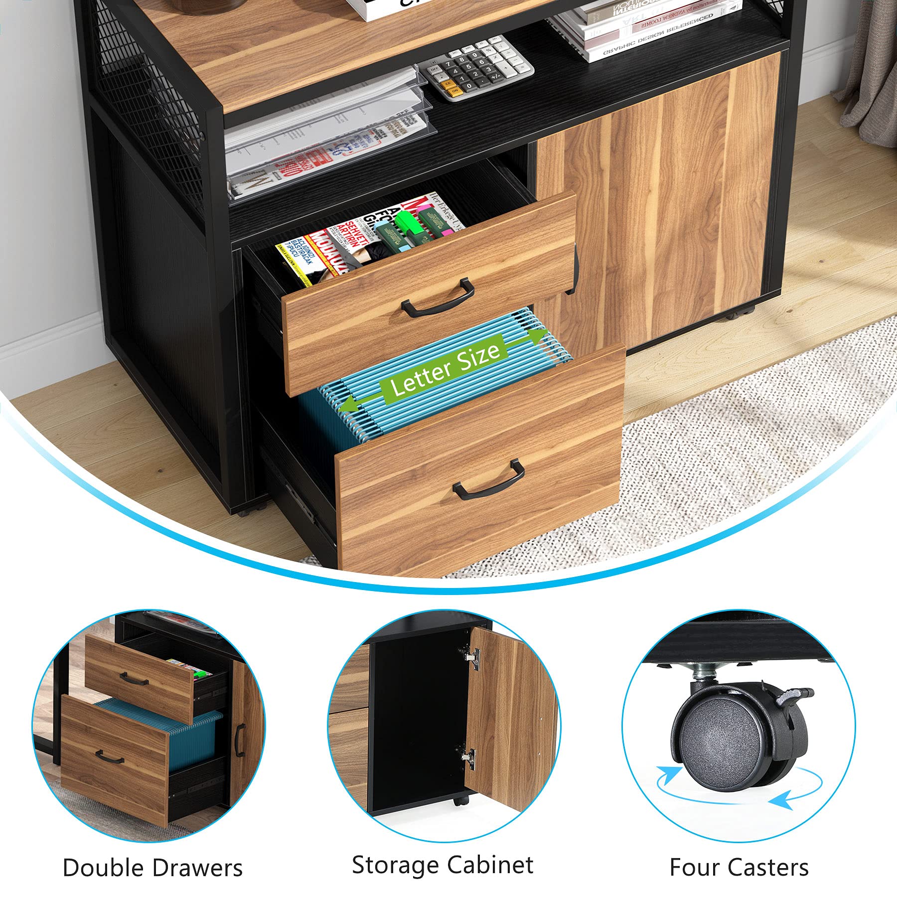 Tribesigns L Shaped Desk with Drawer 55 inches Executive Desk