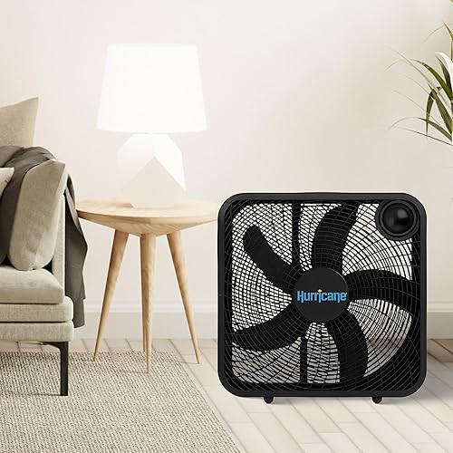 Miniatura 4 de Ventilador de pie clásico Hurricane con 3 velocidades silenciosas, negro, 20" - Unidad de enfriamiento de aire eléctrico portátil con cable
