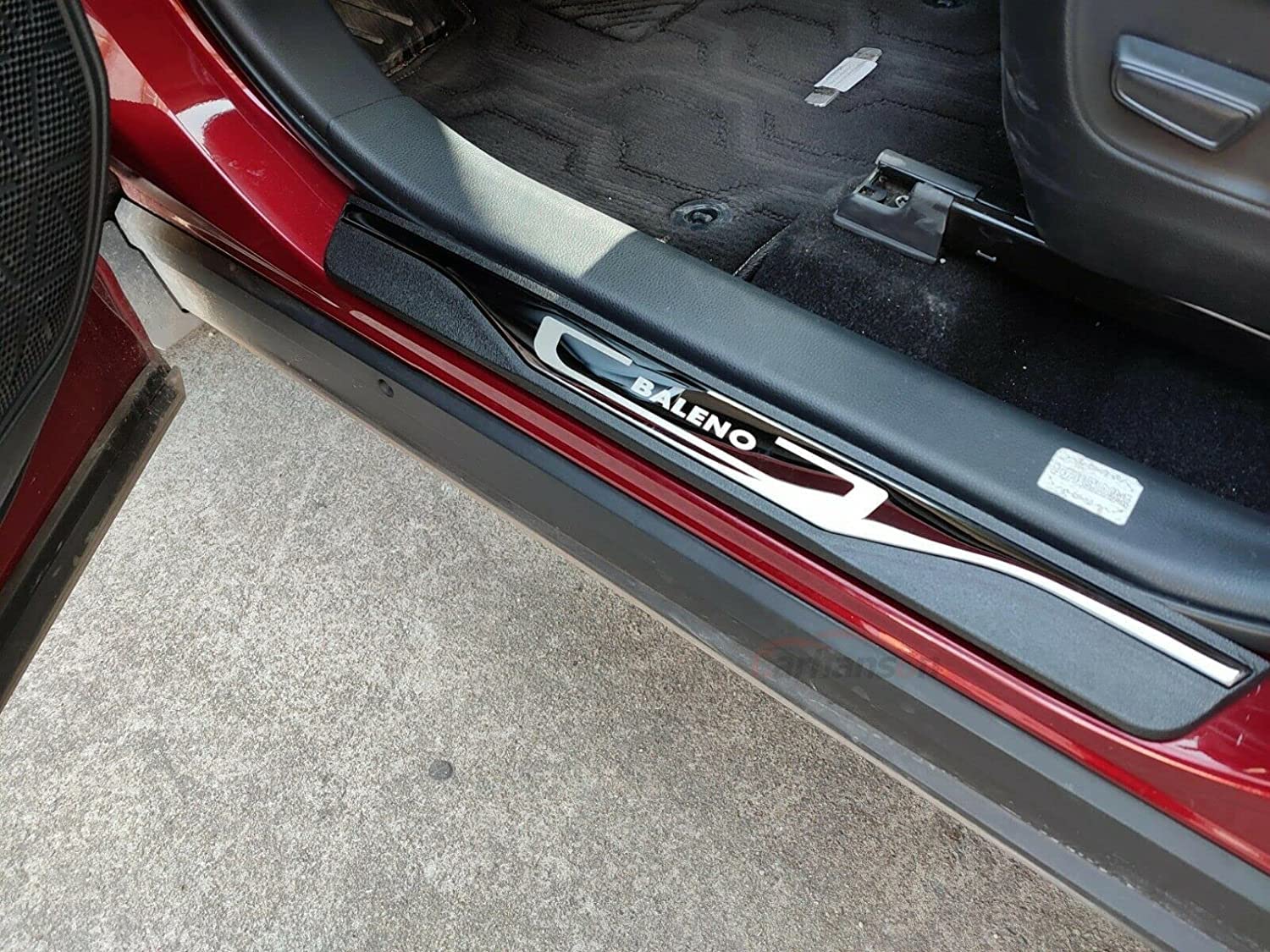 GZBFTDH Car Door Sill Scuff Protector, for Suzuki Baleno 2016-2022 Accessories, Stainless Steel with abs Plastic Door Entry Guard Plate Trim Cover, Auto Interior Parts Kick Panels 4Pcs