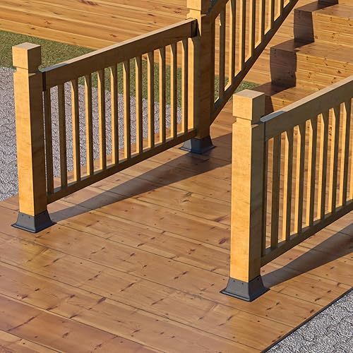 Miniatura 6 de SPACEEUP Base de poste de 4 x 4, tamaño interno de 3.6 x 3.6 pulgadas, soporte de poste de acero resistente, apto para anclaje de poste de madera