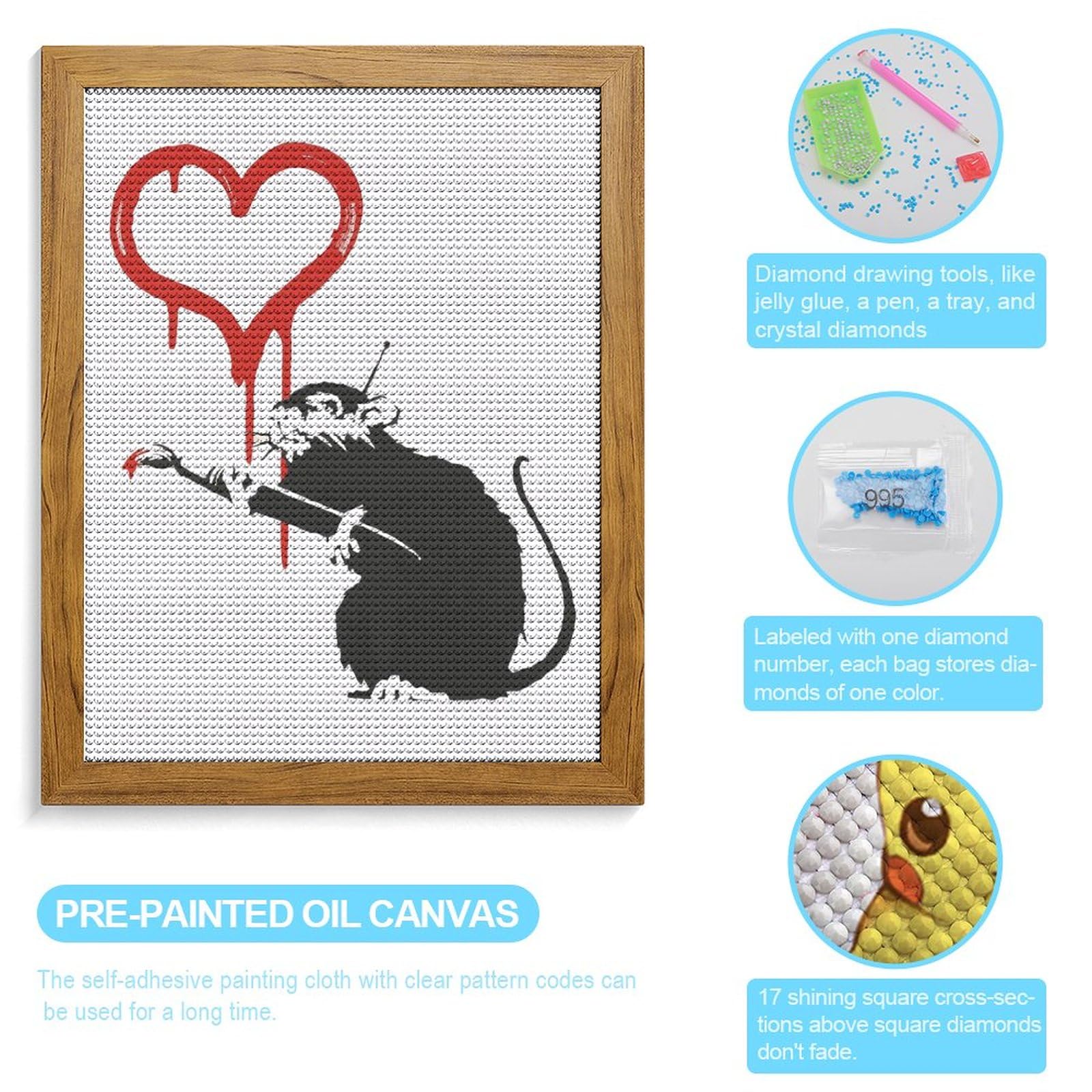 Amazon | バンクシー Banksy ネズミ ダイヤモンドアート 5D ビーズ